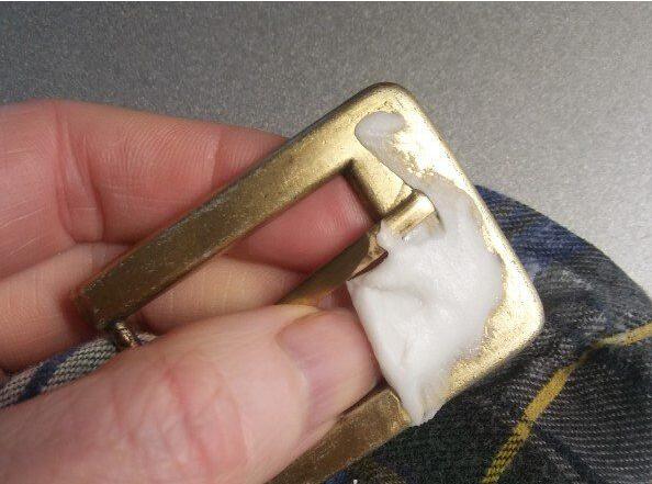 Cleaning Belt Buckle with Toothpaste